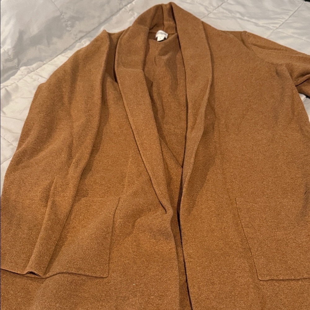 J. Crew Tan Open Front Cardigan